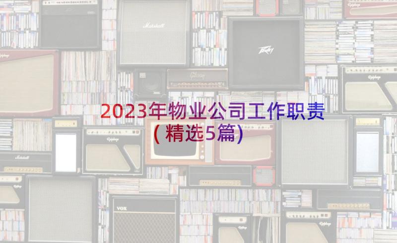 2023年物业公司工作职责(精选5篇)