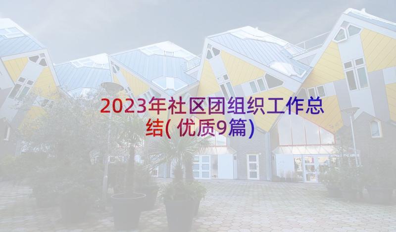 2023年社区团组织工作总结(优质9篇)