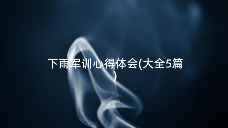 下雨军训心得体会(大全5篇)