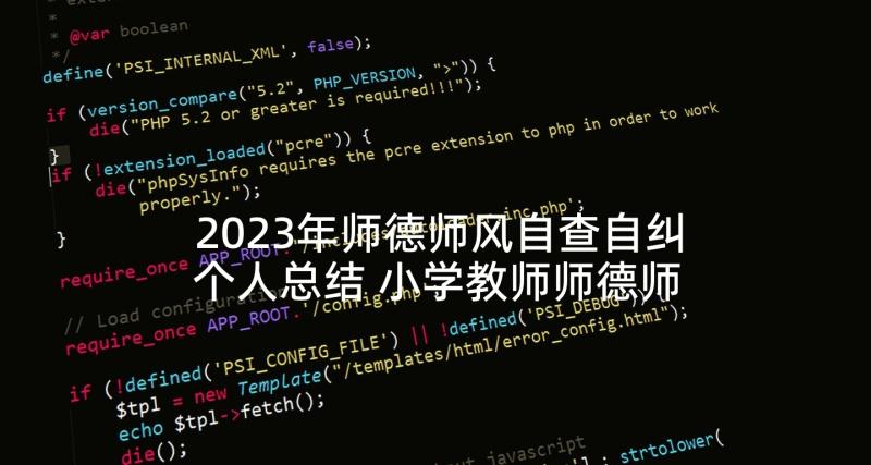 2023年师德师风自查自纠个人总结 小学教师师德师风自查自纠总结(汇总6篇)