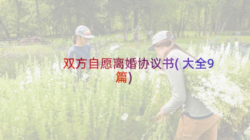 双方自愿离婚协议书(大全9篇)