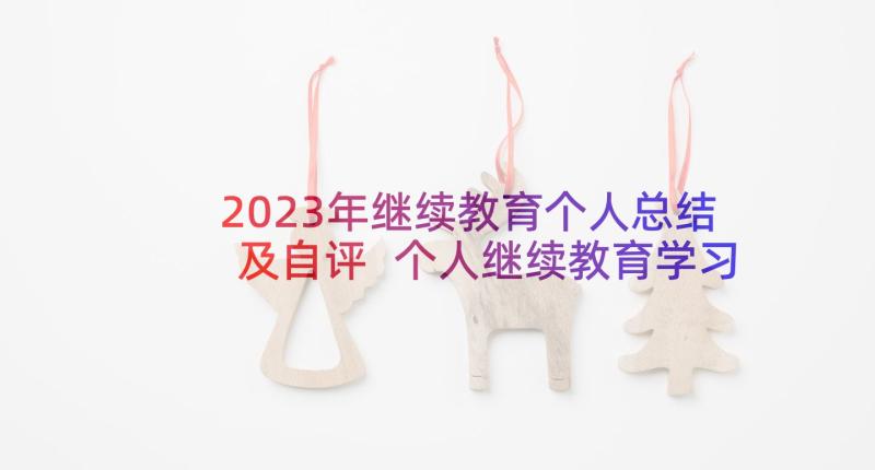 2023年继续教育个人总结及自评 个人继续教育学习总结(大全9篇)