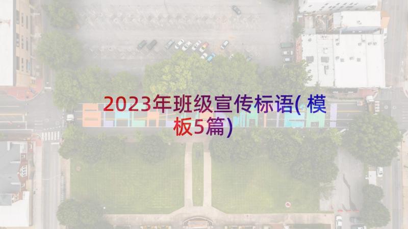 2023年班级宣传标语(模板5篇)