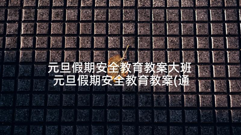 元旦假期安全教育教案大班 元旦假期安全教育教案(通用5篇)