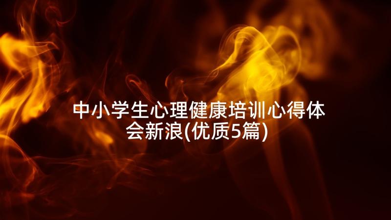 中小学生心理健康培训心得体会新浪(优质5篇)