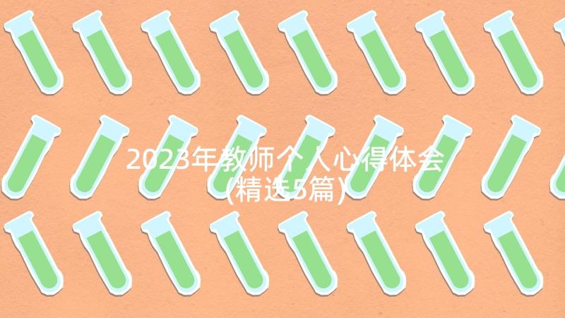 2023年教师个人心得体会(精选5篇)