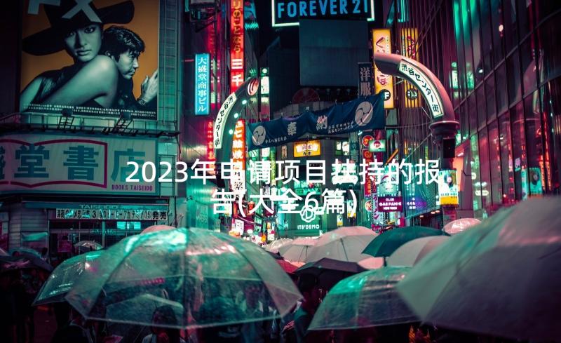 2023年申请项目扶持的报告(大全6篇)