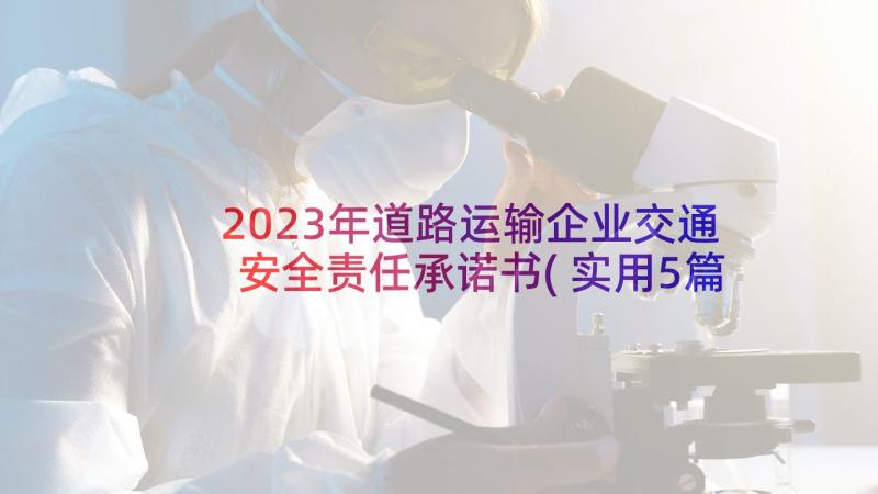 2023年道路运输企业交通安全责任承诺书(实用5篇)