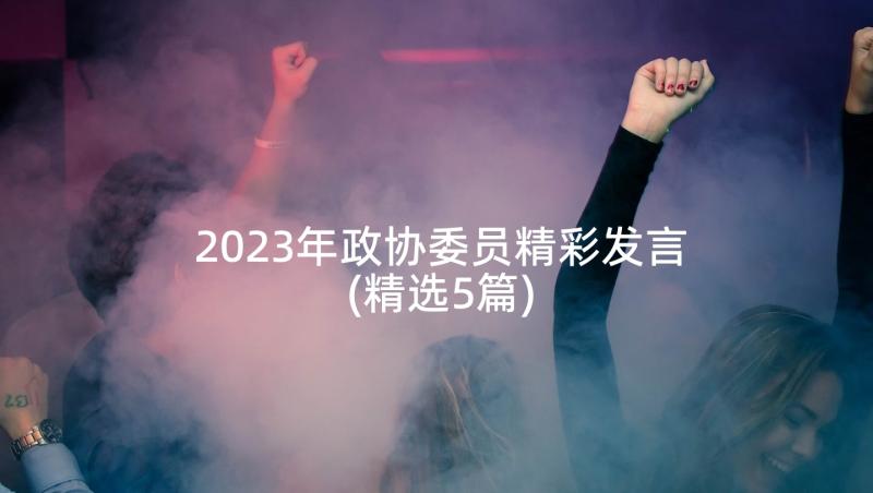 2023年政协委员精彩发言(精选5篇)