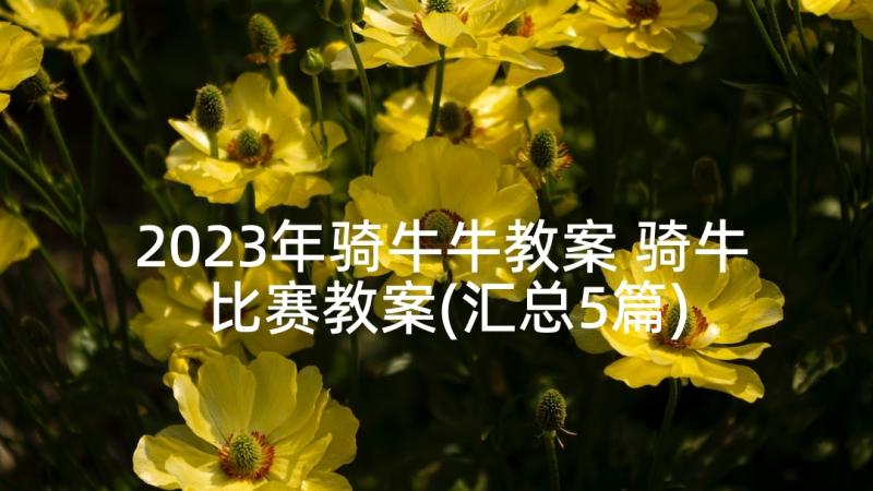 2023年骑牛牛教案 骑牛比赛教案(汇总5篇)