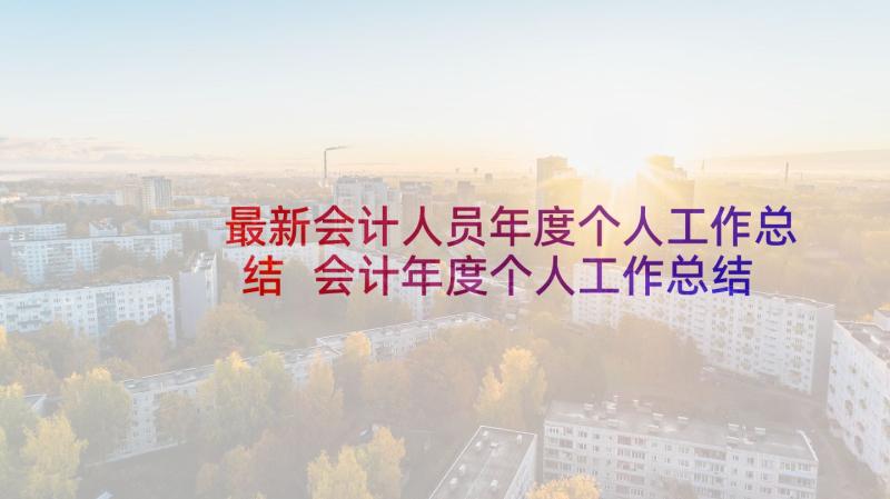 最新会计人员年度个人工作总结 会计年度个人工作总结(大全6篇)