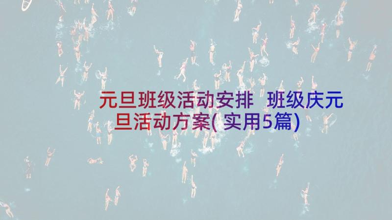 元旦班级活动安排 班级庆元旦活动方案(实用5篇)