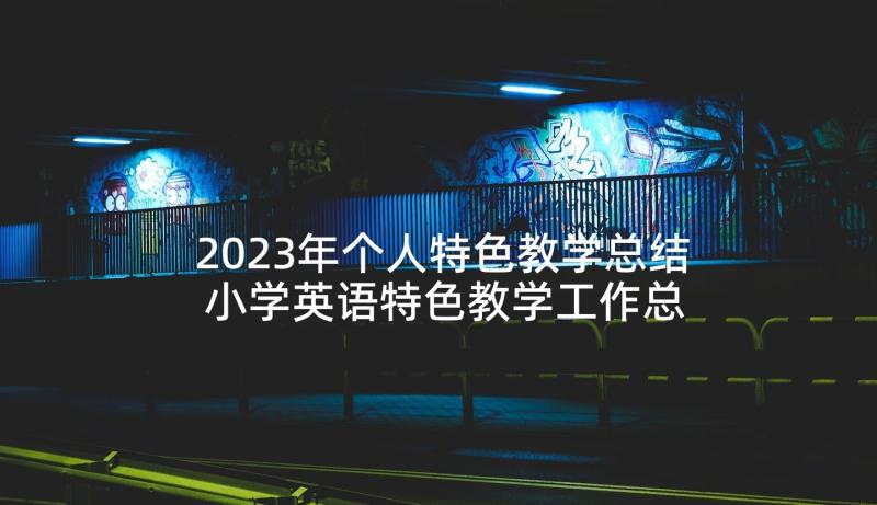 2023年个人特色教学总结 小学英语特色教学工作总结(通用5篇)