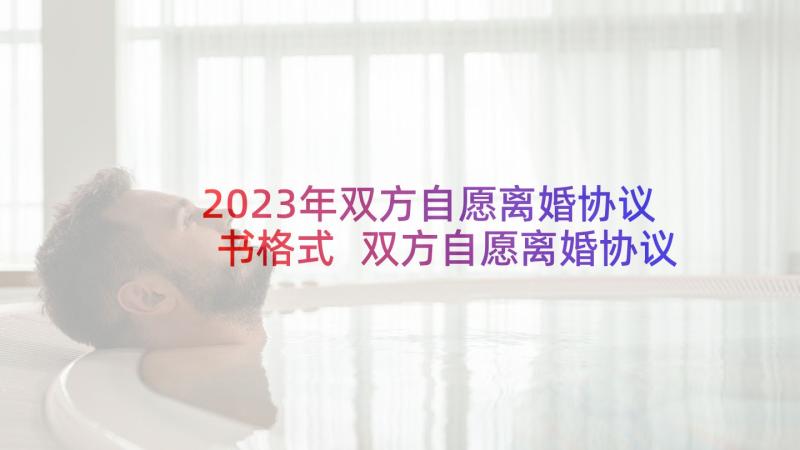 2023年双方自愿离婚协议书格式 双方自愿离婚协议书(优秀9篇)