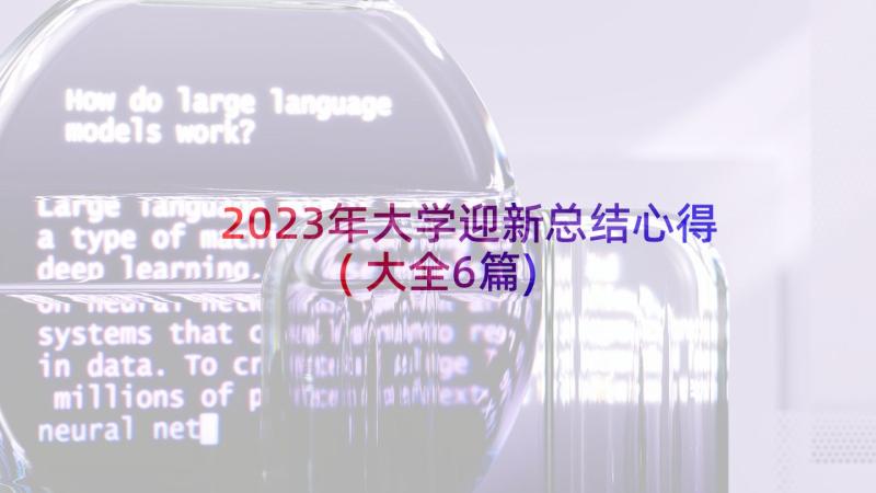 2023年大学迎新总结心得(大全6篇)