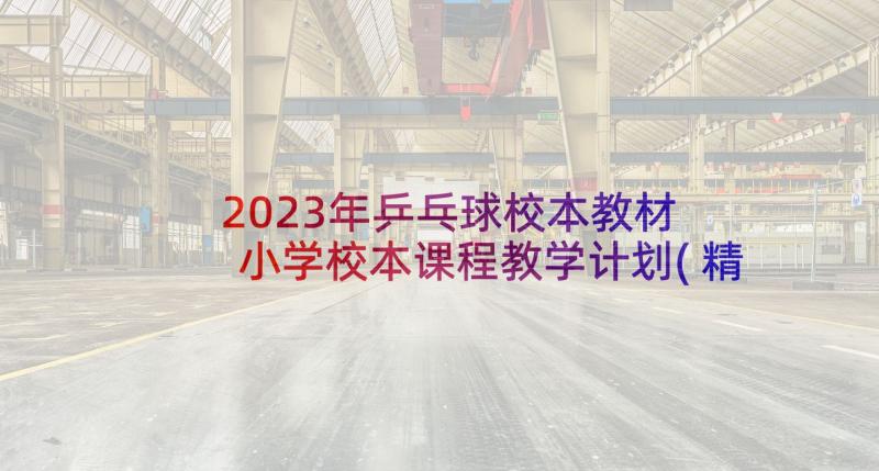 2023年乒乓球校本教材 小学校本课程教学计划(精选5篇)