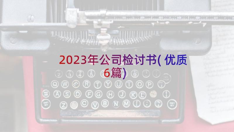 2023年公司检讨书(优质6篇)