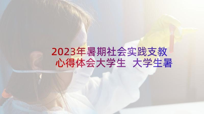 2023年暑期社会实践支教心得体会大学生 大学生暑期社会实践心得体会(汇总7篇)