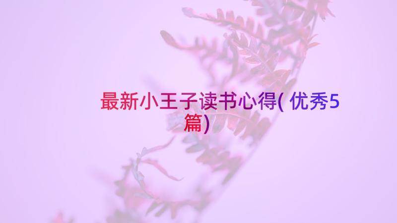 最新小王子读书心得(优秀5篇)