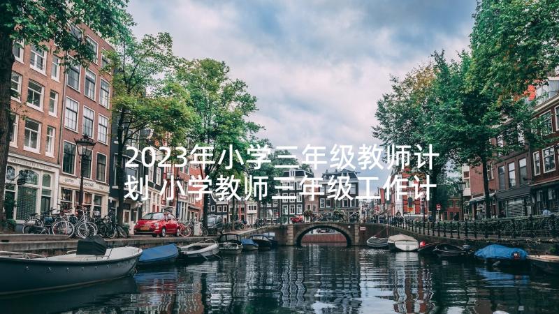 2023年小学三年级教师计划 小学教师三年级工作计划(大全8篇)