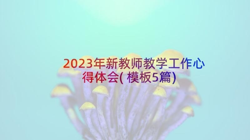 2023年新教师教学工作心得体会(模板5篇)