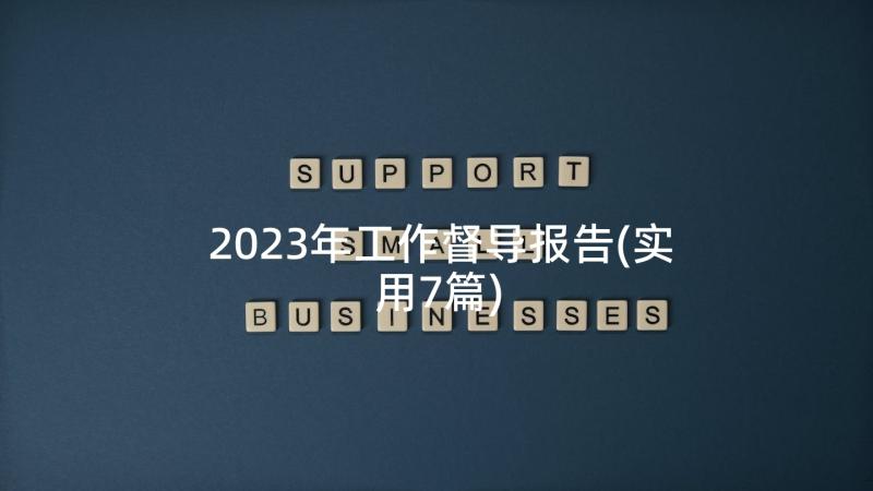 2023年工作督导报告(实用7篇)