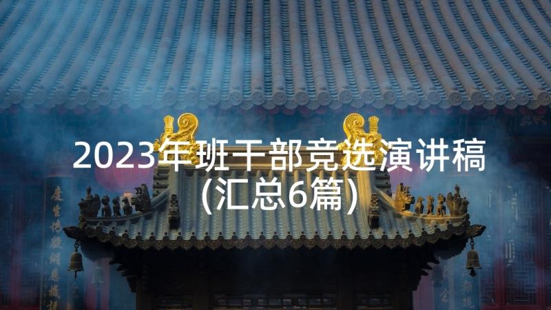 2023年班干部竞选演讲稿(汇总6篇)