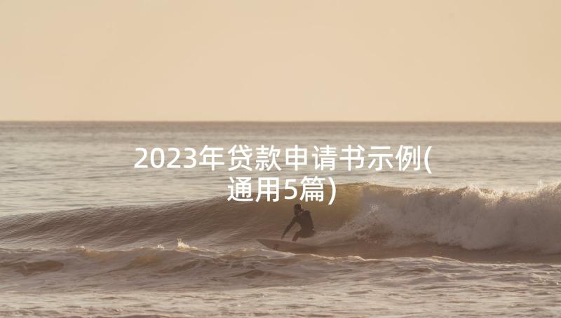 2023年贷款申请书示例(通用5篇)