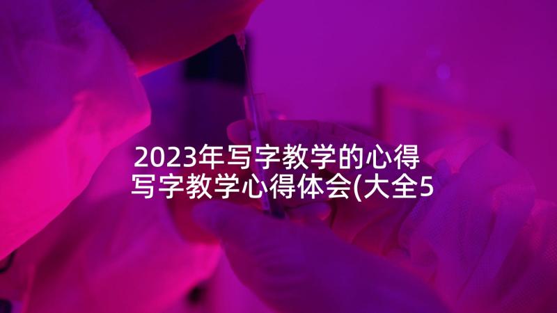 2023年写字教学的心得 写字教学心得体会(大全5篇)