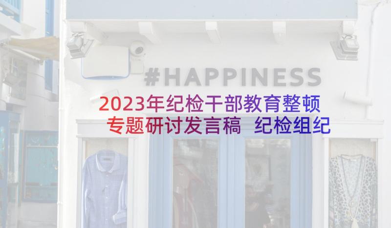 2023年纪检干部教育整顿专题研讨发言稿 纪检组纪检监察工作总结(模板8篇)