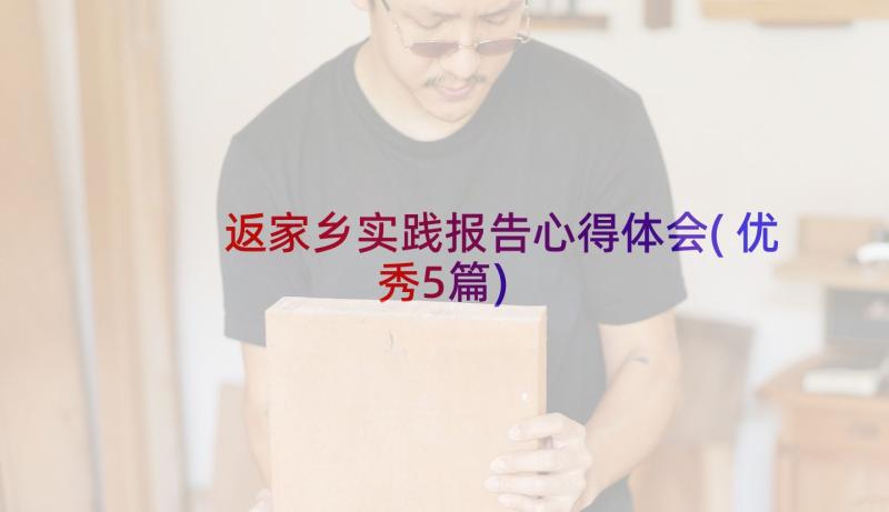 返家乡实践报告心得体会(优秀5篇)