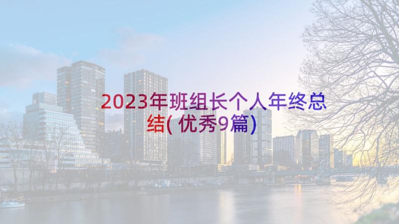 2023年班组长个人年终总结(优秀9篇)