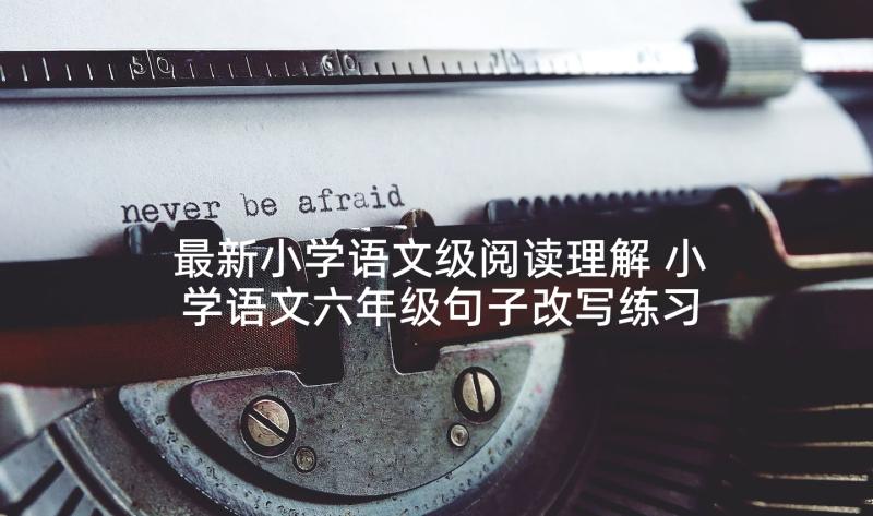 最新小学语文级阅读理解 小学语文六年级句子改写练习题及答案(模板6篇)