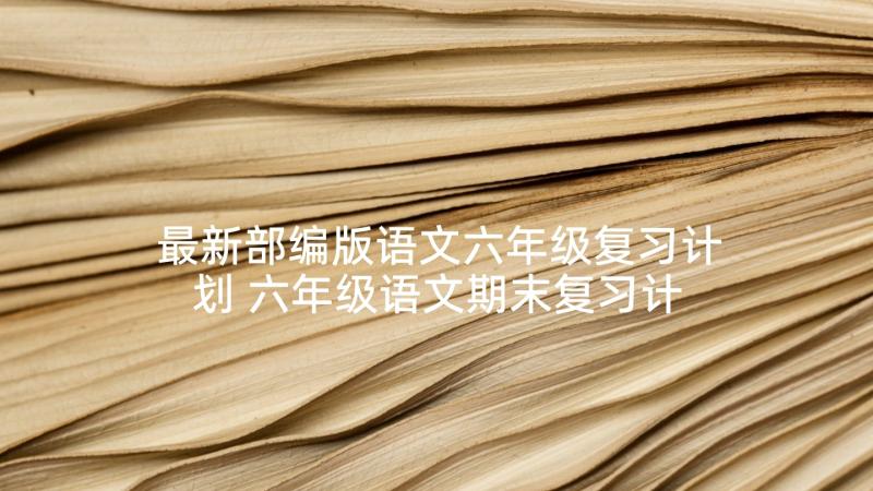 最新部编版语文六年级复习计划 六年级语文期末复习计划(模板7篇)