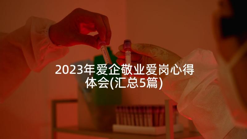 2023年爱企敬业爱岗心得体会(汇总5篇)