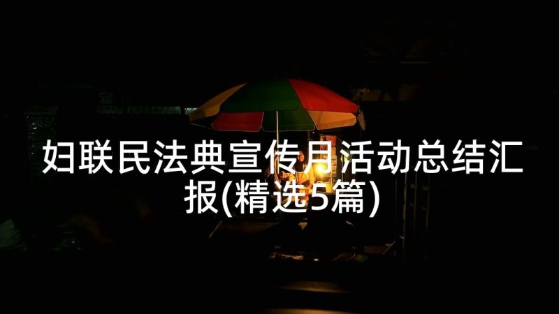 妇联民法典宣传月活动总结汇报(精选5篇)