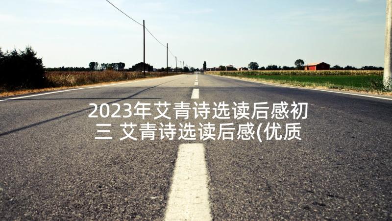 2023年艾青诗选读后感初三 艾青诗选读后感(优质5篇)