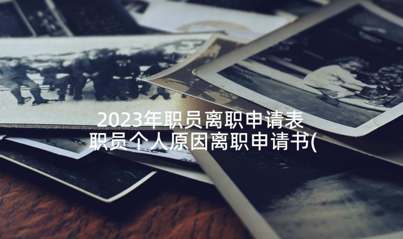 2023年职员离职申请表 职员个人原因离职申请书(精选5篇)