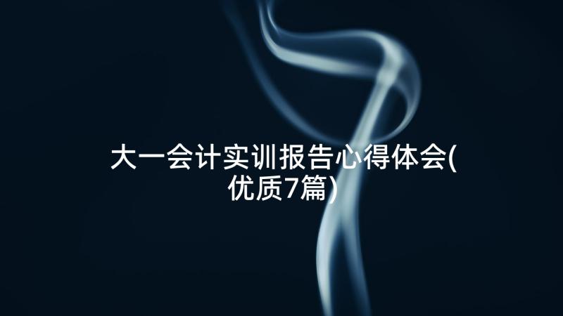 大一会计实训报告心得体会(优质7篇)