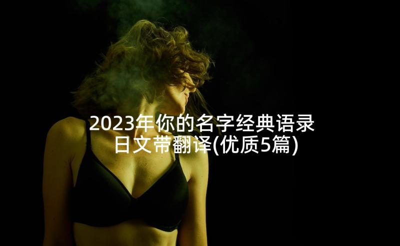 2023年你的名字经典语录日文带翻译(优质5篇)