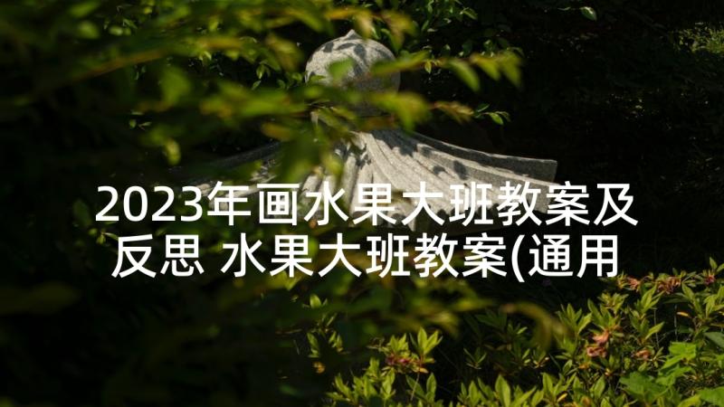 2023年画水果大班教案及反思 水果大班教案(通用9篇)