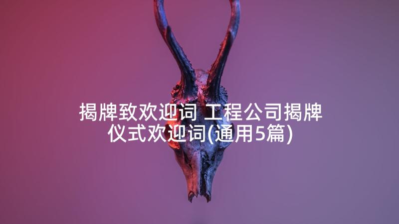 揭牌致欢迎词 工程公司揭牌仪式欢迎词(通用5篇)