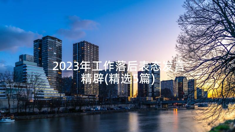 2023年工作落后表态发言精辟(精选5篇)