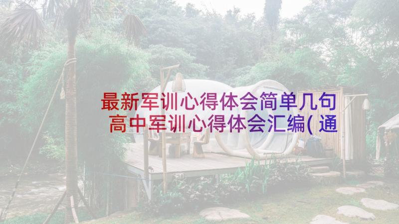 最新军训心得体会简单几句 高中军训心得体会汇编(通用6篇)