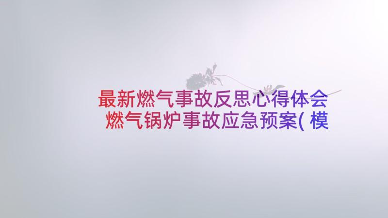 最新燃气事故反思心得体会 燃气锅炉事故应急预案(模板5篇)