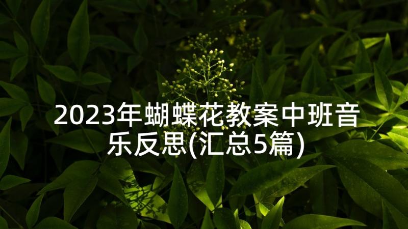 2023年蝴蝶花教案中班音乐反思(汇总5篇)