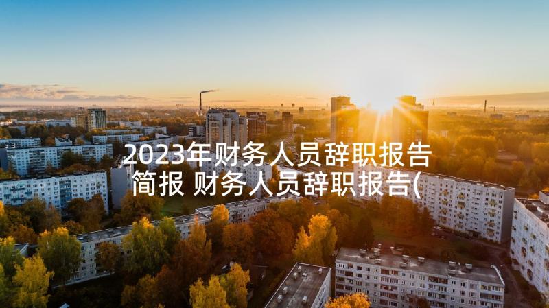 2023年财务人员辞职报告简报 财务人员辞职报告(模板5篇)