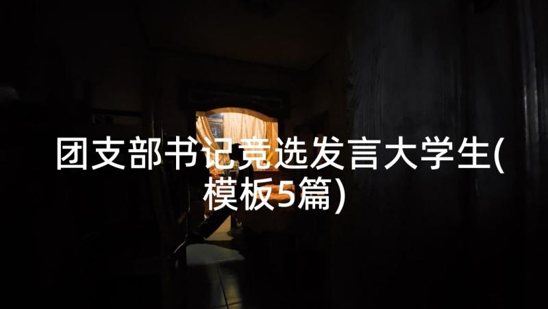 团支部书记竞选发言大学生(模板5篇)