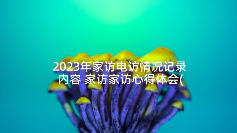 2023年家访电访情况记录内容 家访家访心得体会(优秀9篇)