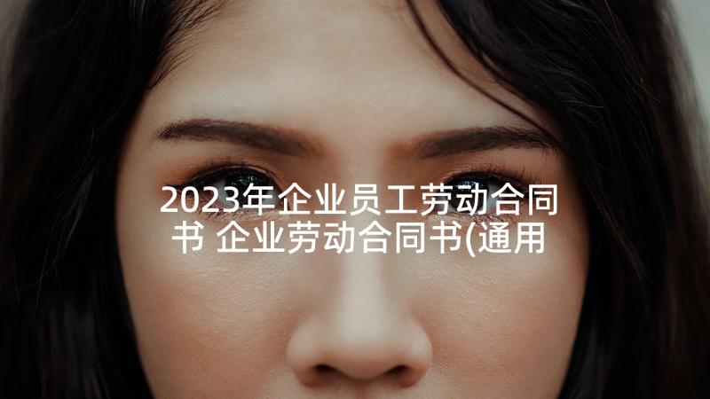 2023年企业员工劳动合同书 企业劳动合同书(通用8篇)